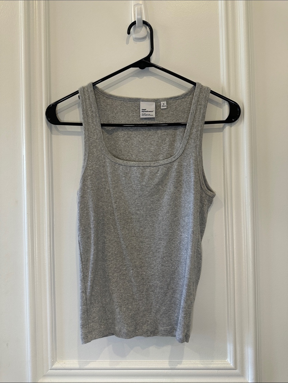 Aritzia Grey Ribbed Scoop Neck Tank